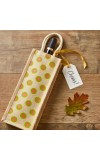 Jute Fabric Bottle Holder Bag | Printed Reusable Jute Wine Bottle with Polka Dot Print Gift Bag with Sturdy Rope Handles | Lightweight & Durable Design (Polka dot print)