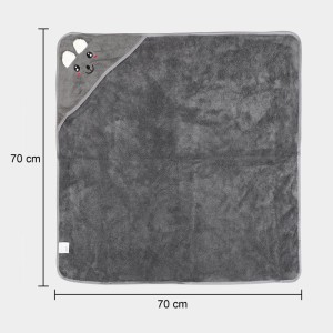 Home Beautiful 280 GSM Dark Grey Microfiber Baby Towel - (M3292)