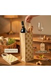 Jute Fabric Bottle Holder Bag | Printed Reusable Jute Wine Bottle with Polka Dot Print Gift Bag with Sturdy Rope Handles | Lightweight & Durable Design (Polka dot print)