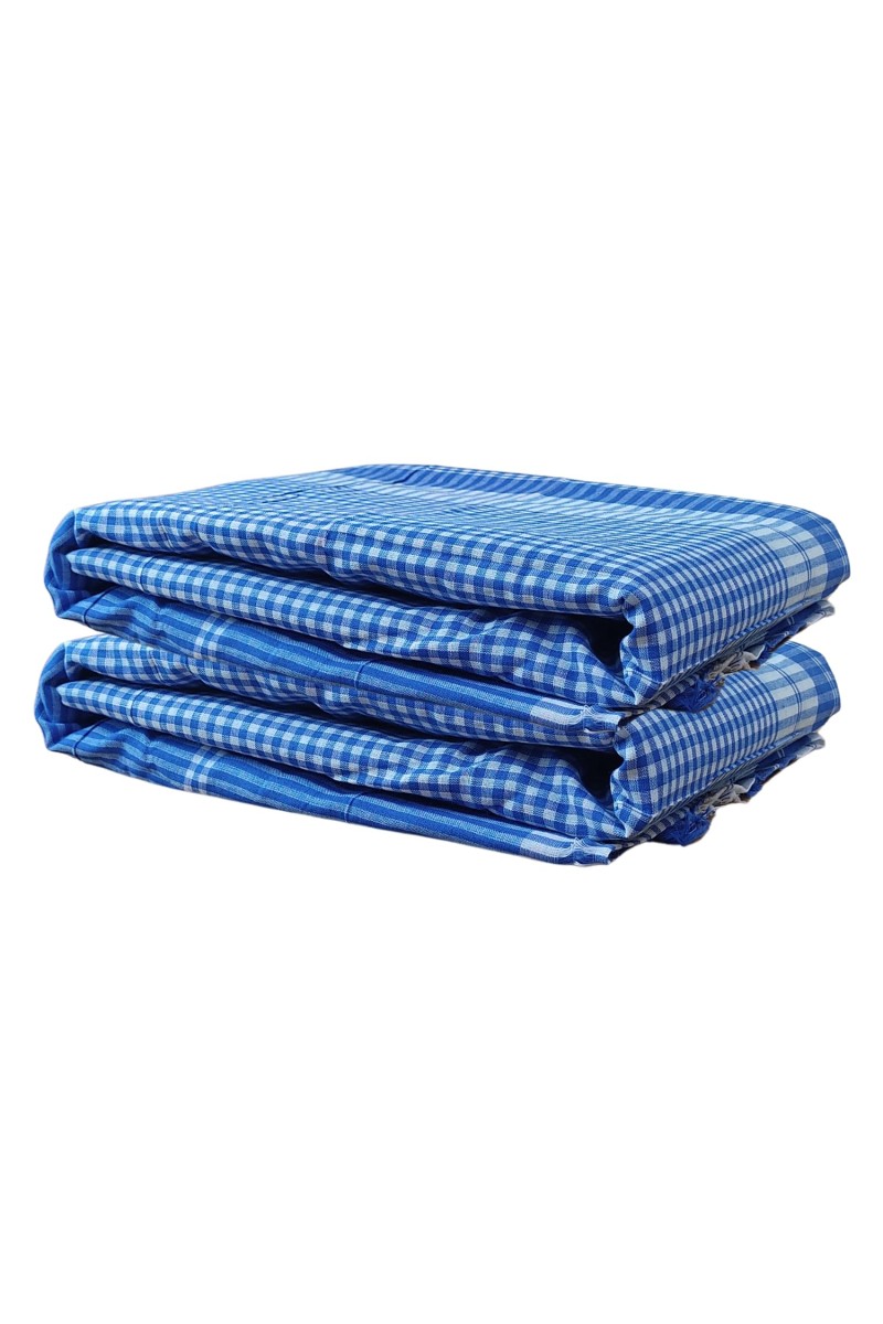 Traditional Blue Cotton Gamcha | Soft, Absorbent, and Lightweight Towel for Multipurpose Use – Ideal for Bath, Face, Travel & Gym (2)