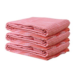 Vibrant Orange Colour Gamcha | Soft, Absorbent Cotton Towel for Bath, Travel, and Everyday Use (3)