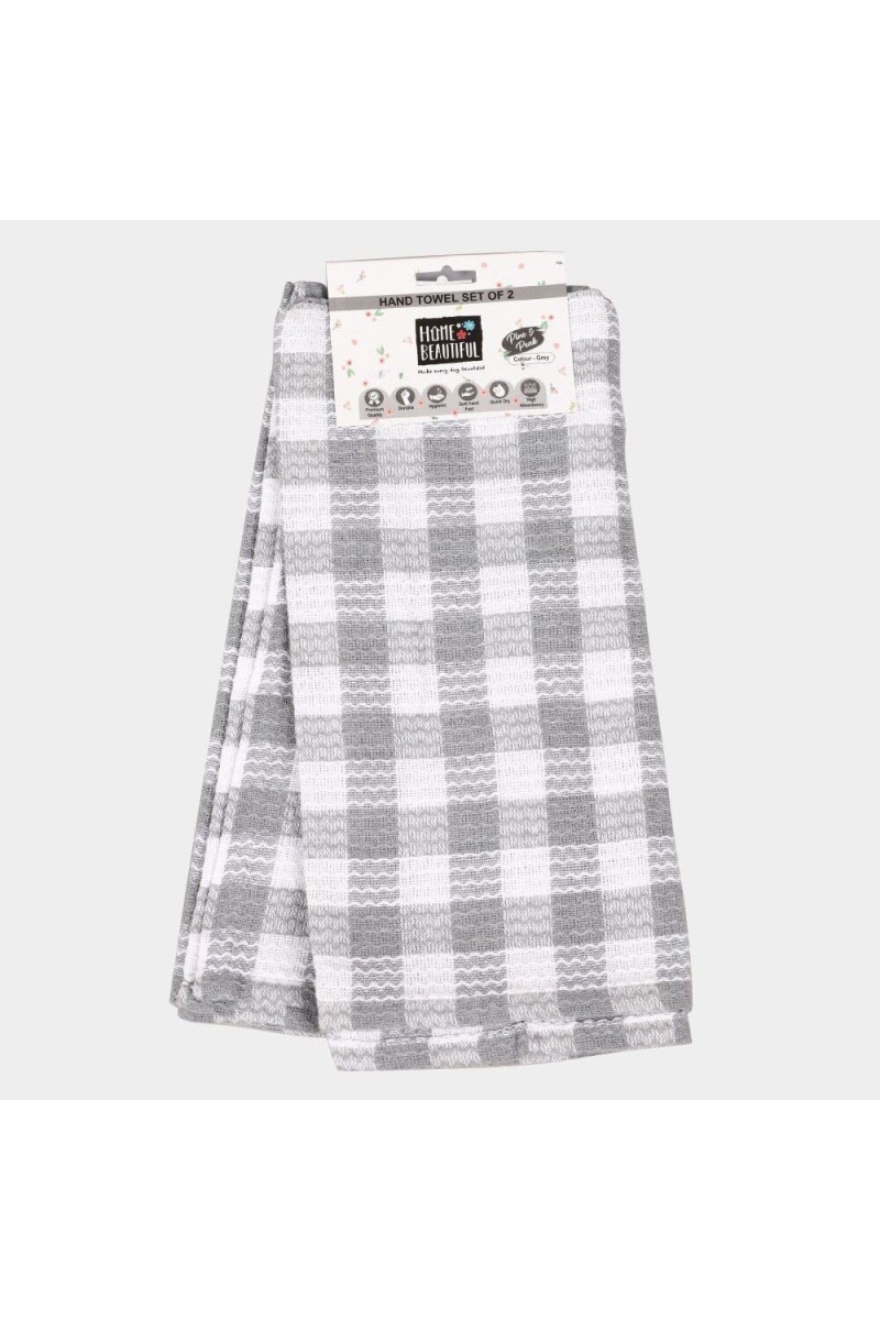 Home Beautiful 250 GSM Grey Cotton Blend Hand Towel - (M3270)