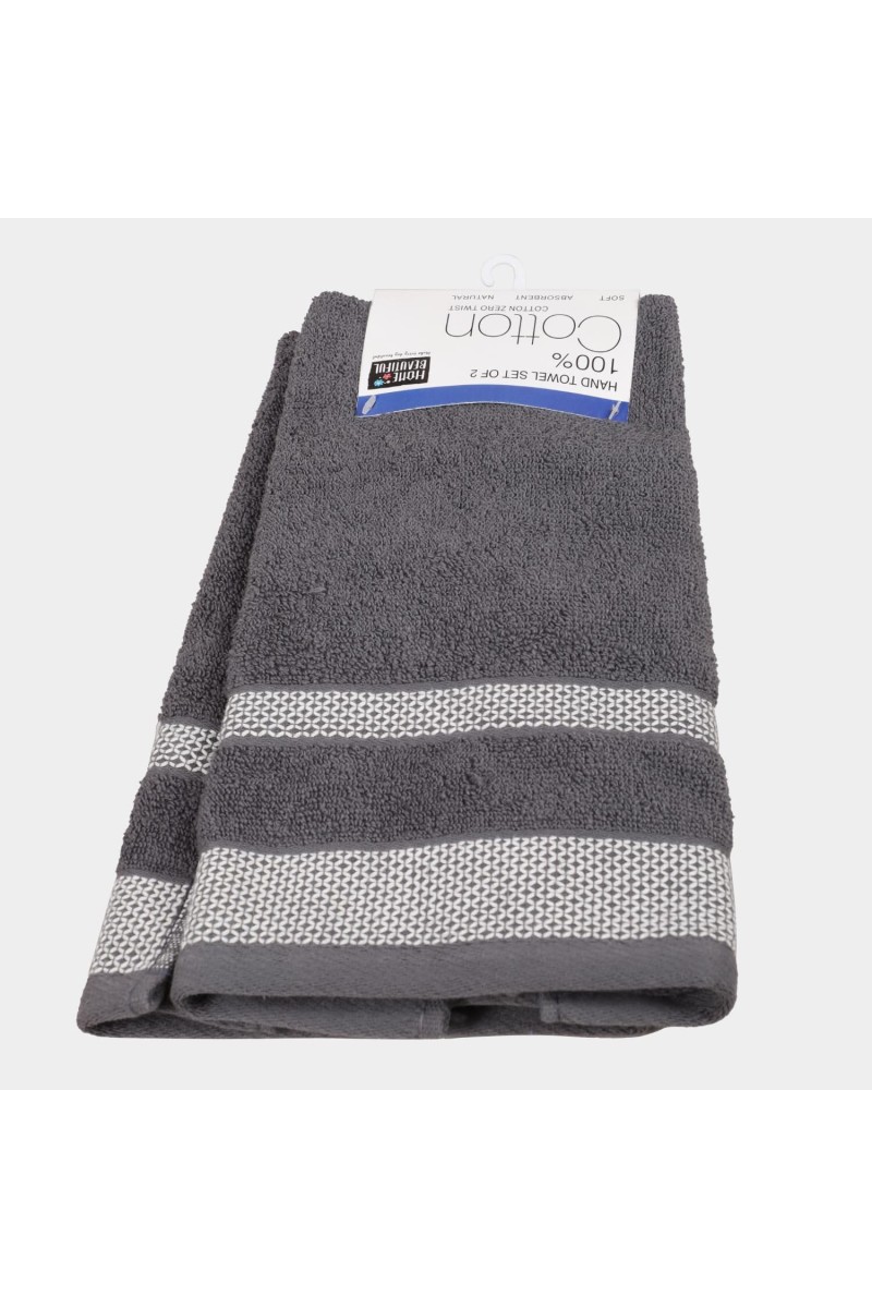 Home Beautiful 360 GSM Grey Cotton Hand Towel - (M3223)