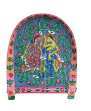 Handicrafts Bamboo Kulo Tray – Blue Color Handmade & Hand-Painted Bamboo Soop/Basket for Puja, Home Decor, Storage & Gifting বাঁশের কুলো (13 x 18 inch)