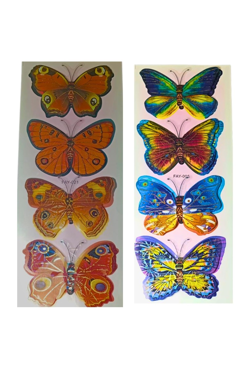 Decorative 8D Butterfly Wall Stickers –4 PCS Realistic 3D Butterfly Decals for Bedroom, Living Room, Nursery, Home Decor – Removable, Waterproof, Easy to Apply (Multicolor) (2)