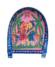 Handicrafts Bamboo Kulo Tray – Pink Color Handmade & Hand-Painted Bamboo Soop/Basket for Puja, Home Decor, Storage & Gifting বাঁশের কুলো (13 x 18 inch)