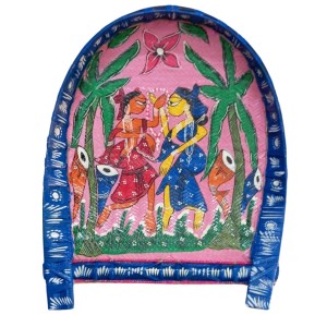 Handicrafts Bamboo Kulo Tray – Pink Color Handmade & Hand-Painted Bamboo Soop/Basket for Puja, Home Decor, Storage & Gifting বাঁশের কুলো (13 x 18 inch)
