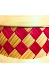 Handmade Storage Box with Lid | Traditional Woven Bamboo Container for Kitchen, Home Décor, Dry Snacks, jewleery Sweets, & Gifts | Eco-Friendly Round Bamboo Box (3.8/6.8)