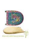 Handicrafts Bamboo Kulo Tray – Blue Color Handmade & Hand-Painted Bamboo Soop/Basket for Puja, Home Decor, Storage & Gifting বাঁশের কুলো (13 x 18 inch)