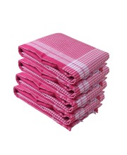 Traditional Red Cotton Gamcha | Absorbent, Lightweight Towel for Bath, Face, Travel & Multipurpose Use (4)