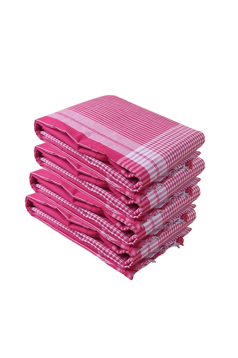 Traditional Red Cotton Gamcha | Absorbent, Lightweight Towel for Bath, Face, Travel & Multipurpose Use (4)