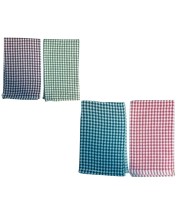 Houndstooth Pattern Hand Towels Set, Soft Absorbent Cotton Towels for Bathroom & Kitchen, Multicolor Checkered Design