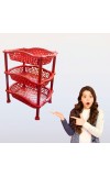 3 Layer Multi-Purpose Home Kitchen Office Storage Plastic Basket Rack Organizer Vegetables Fruits or Files Home & kitchen racks and shelves for storage (Red)