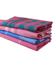 HiTechMart 100% Pure Cotton Gamcha Bath Towels, Traditional Bengal Gamosa, Lightweight, Quick-Dry & Skin-Friendly, Soft Absorbent for Men, Women & Baby, Ideal for Daily Usage (34 x 68 inch, Set of 4)