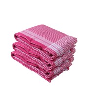 Traditional Red Cotton Gamcha | Absorbent, Lightweight Towel for Bath, Face, Travel & Multipurpose Use (3)