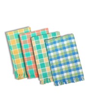 Hitech Sales Handloom Towels 100% Pure Cotton, Heavy Quality Bath, Face & Hand Towels (Pack of 4) - Multi-Color, Size 30 x 60 cm