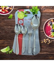 Hitech Sales Stainless Steel Spoons Set of 19, 6N Dessert Spoon + 6N Spoon + 6N Fork + 1N Serving Spoon 9 Premium Spoons for Home & Kitchen, Luxury Dinning Tableware Gift for House Warming