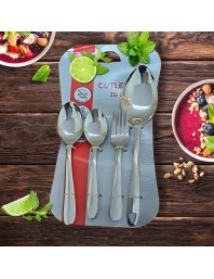 Hitech Sales Stainless Steel Spoons Set of 19, 6N Dessert Spoon + 6N Spoon + 6N Fork + 1N Serving Spoon 9 Premium Spoons for Home & Kitchen, Luxury Dinning Tableware Gift for House Warming