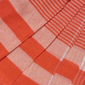 Vibrant Orange Colour Gamcha | Soft, Absorbent Cotton Towel for Bath, Travel, and Everyday Use (4)