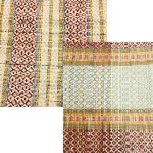 Ashan Traditional Handwoven Straw Mats – Foldable Floor Carpets for Home, Outdoor, Yoga, Picnic – Durable & Lightweight (Combo of 2, Multicolor)