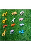 HI TECH Sales Mini Jungle Animal Toys Set – 12 Pcs Colorful Plastic Animal Figures for Kids – Educational Toy Set for Learning, Playtime, Cake Toppers, Party Favors & DIY Crafts