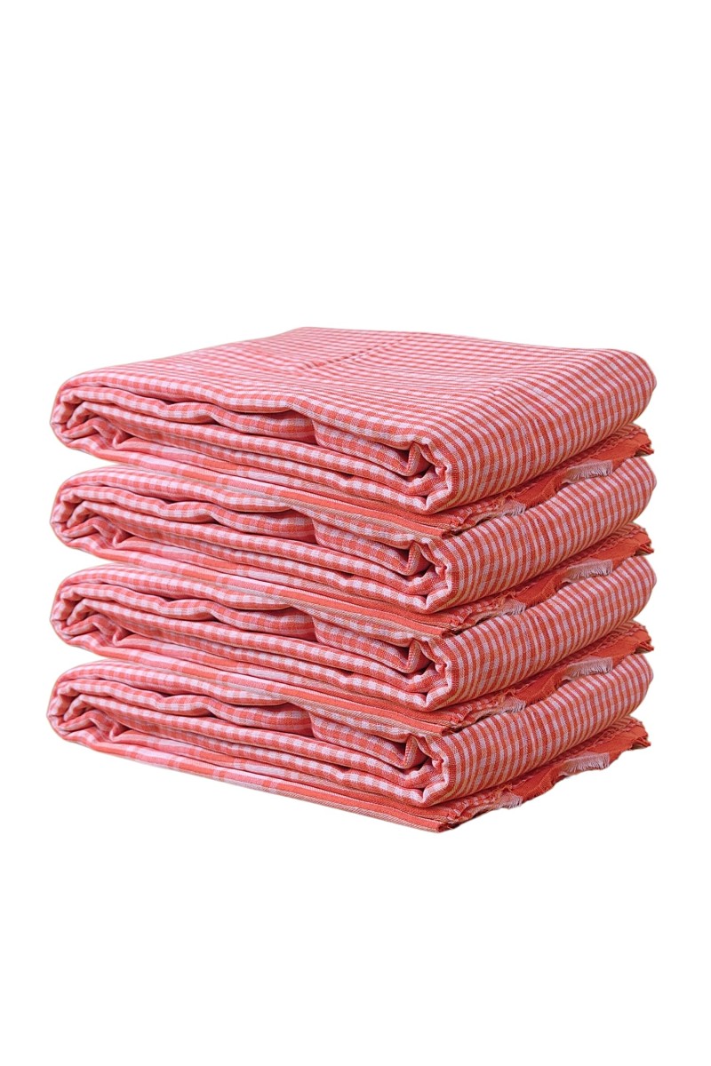 Vibrant Orange Colour Gamcha | Soft, Absorbent Cotton Towel for Bath, Travel, and Everyday Use (4)