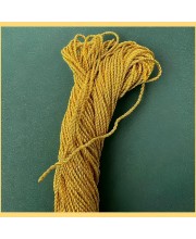 HiTechMart 1MM Thick Metallic Zari Threads for Jewellery Making, Bracelet Making, Zari Thread for Aari Work, Embroidery Work, Dori/Rope/Dhaga (Yellow Gold Color)