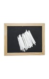 HiTechMart Wooden Framed Small Blackboard Slate with White Chalk Sticks – Reusable Slate Board for Students