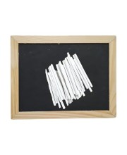 HiTechMart Wooden Framed Small Blackboard Slate with White Chalk Sticks – Reusable Slate Board for Students