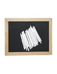 HiTechMart Wooden Framed Small Blackboard Slate with White Chalk Sticks – Reusable Slate Board for Students