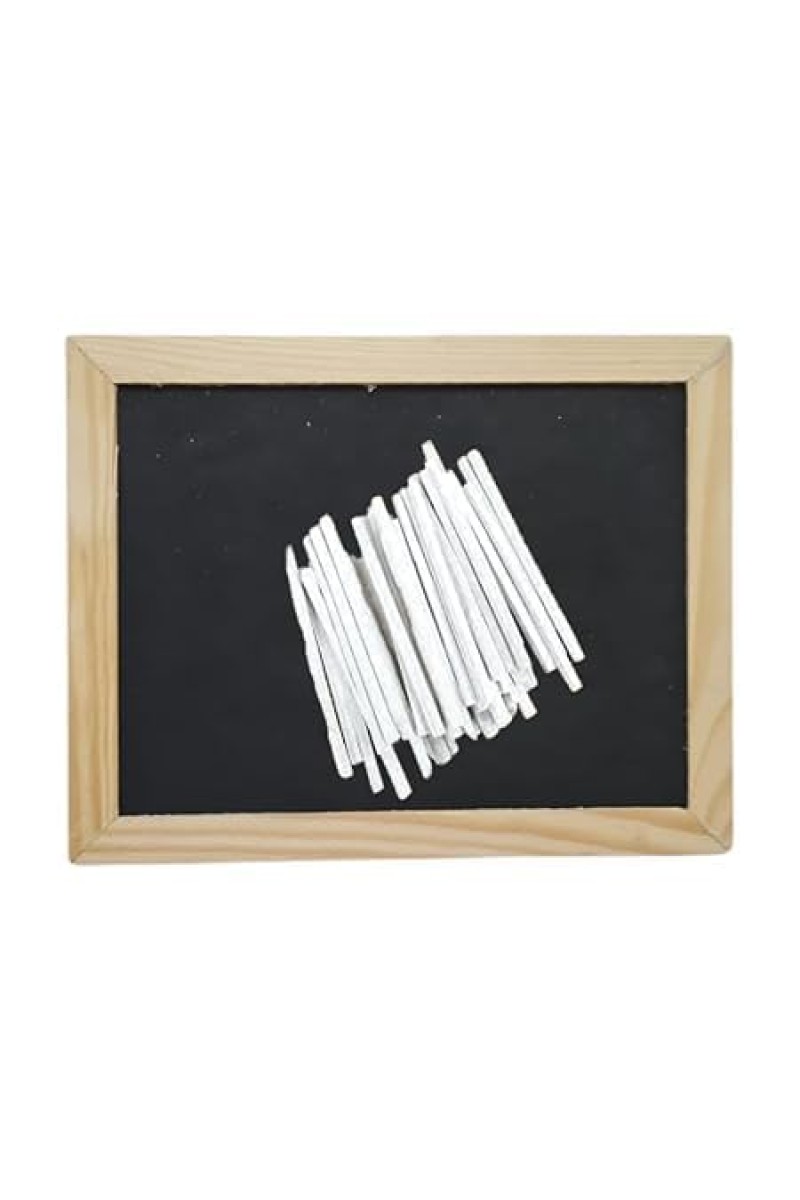 HiTechMart Wooden Framed Small Blackboard Slate with White Chalk Sticks – Reusable Slate Board for Students