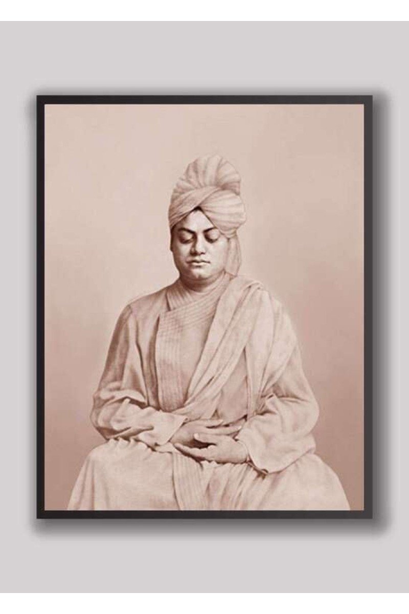 HI Tech Sales Swami Vivekananda wood laminated photo, Swami Vivekananda in Meditation Posture