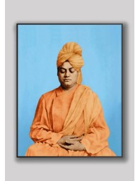 HI Tech Sales Swami Vivekananda wood laminated photo, Swami Vivekananda in Meditation Posture