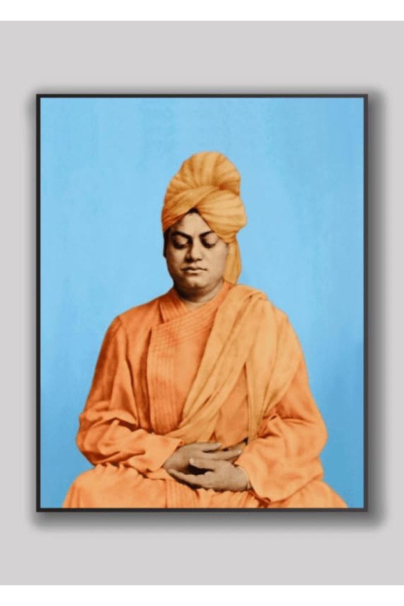 HI Tech Sales Swami Vivekananda wood laminated photo, Swami Vivekananda in Meditation Posture