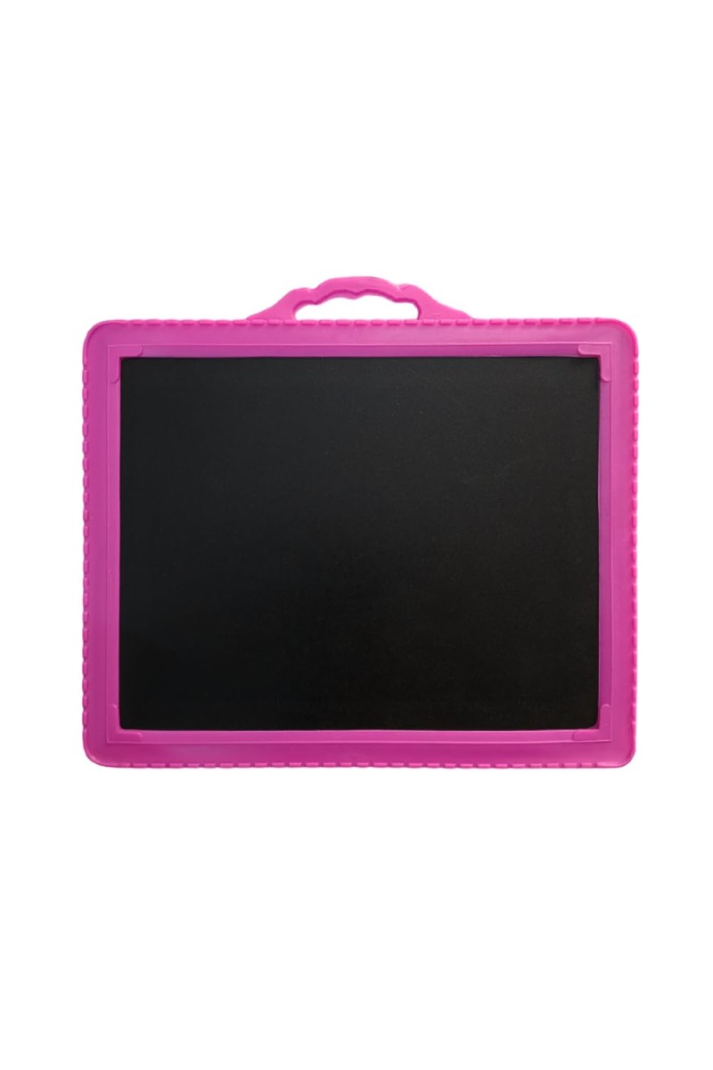 Plastic Fancy Black Board Slate for School Kids and Children Educational Purpose, Writing and Drawing (Pink)
