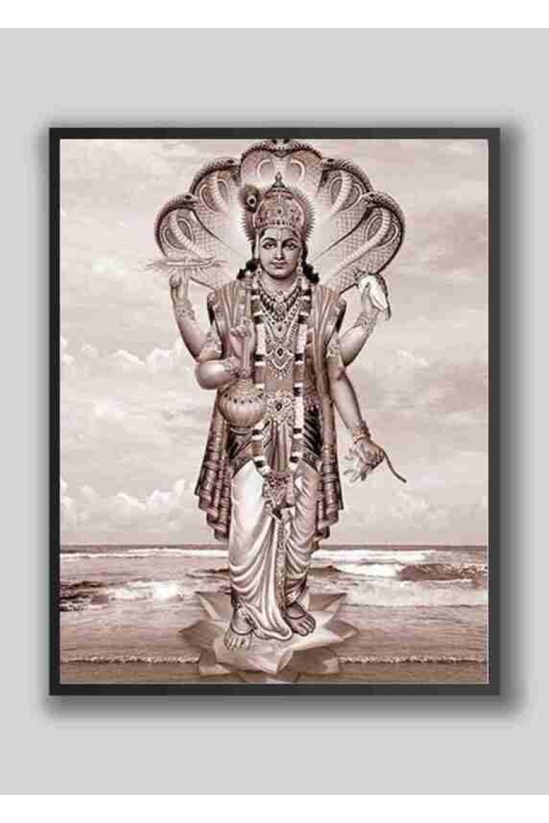 Divine NARAYANA Photo with Elegant Wood Lamination – Blessings for Your Home