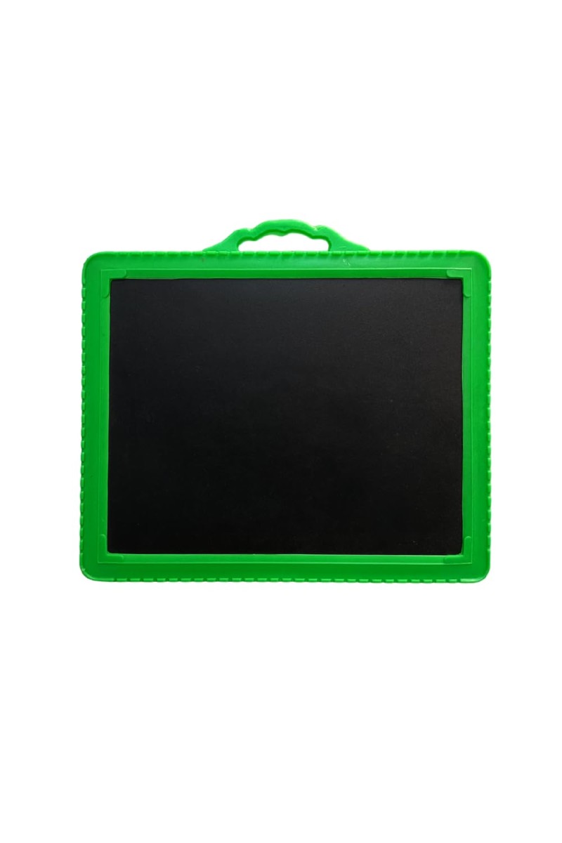 Plastic Fancy Black Board Slate for School Kids and Children Educational Purpose, Writing and Drawing (8.5 x 10.5 inch, Green)