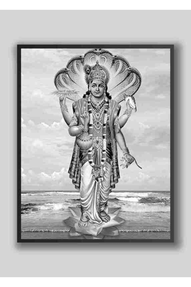 Divine NARAYANA Photo with Elegant Wood Lamination – Blessings for Your Home