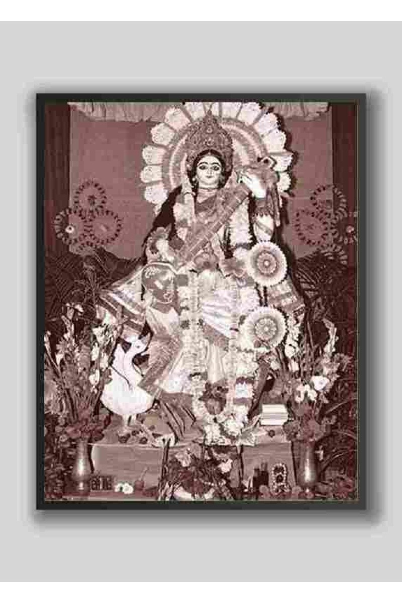 HI Tech Sales Saraswati Maa wood laminater Photo for wall hanging/gift/temple/puja room/home decor