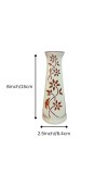 Ceramic Flower Vase for Home Decor | Handcrafted White Vase with Brown Floral Design | Decorative Tabletop & Floor Vase for Living Room, Office & Gifting