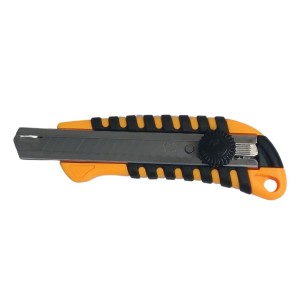 Hitech Sales Auto-Lock Steel Snap Off Cutter Knife Bi-Material Soft Handle Blade Storage Tray Tools for Professionals