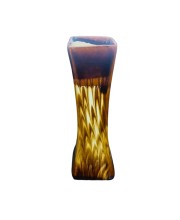 Decorative Handcrafted Glass Flower Vase for Home & Office Décor | Modern Tall Tabletop Vase for Living Room, Bedroom & Gift (Brownish)