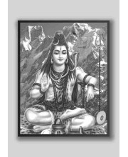 Evoke Divine Tranquility: Wood-Laminated Shiva Photo