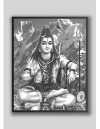 Evoke Divine Tranquility: Wood-Laminated Shiva Photo