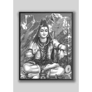 Evoke Divine Tranquility: Wood-Laminated Shiva Photo