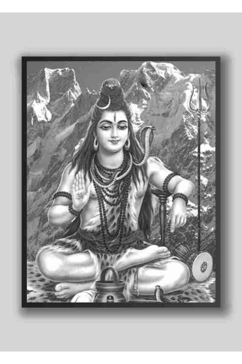 Evoke Divine Tranquility: Wood-Laminated Shiva Photo
