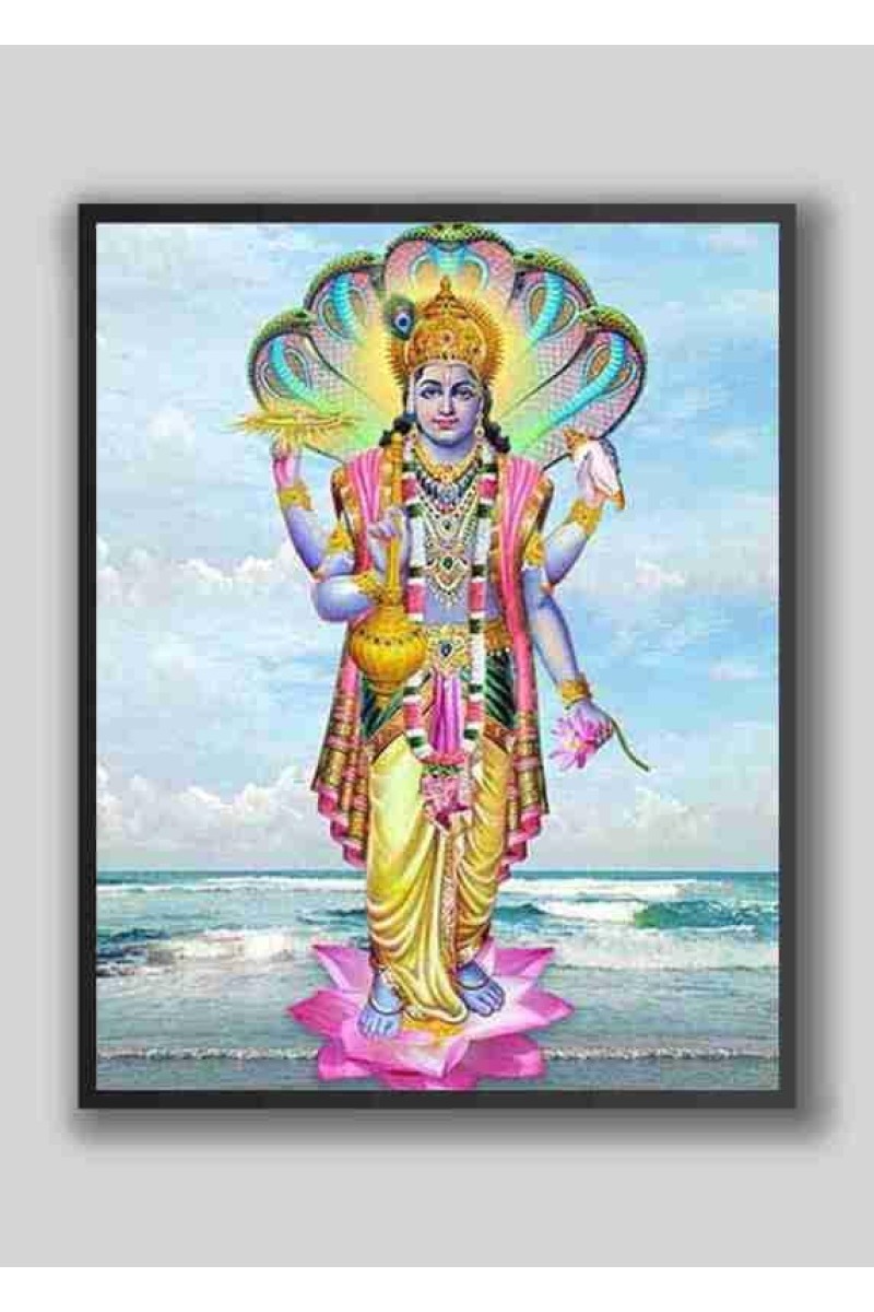 Divine NARAYANA Photo with Elegant Wood Lamination – Blessings for Your Home