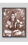 Evoke Divine Tranquility: Wood-Laminated Shiva Photo