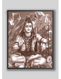 Evoke Divine Tranquility: Wood-Laminated Shiva Photo