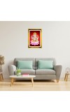 Lord Ganesh Golden Photo Frame - 10x14 Inches | Elegant Wooden Frame For Home, Office & Temple Decoration | Spiritual Wall & Table Decor And Gift Item (F9925)